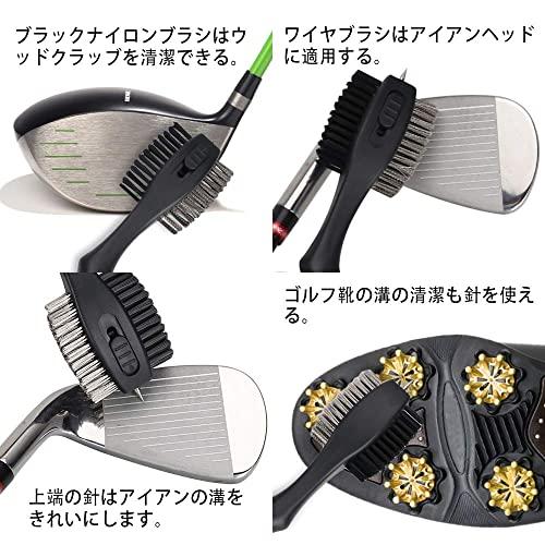 ゴルフクラブブラシ 清潔用 メンテナンスツール ワイヤ ナイロン 針収納可 三面 伸ばせるひも カラビナフック付き 滑り止めゴムのハンドル 携帯 |  | 06