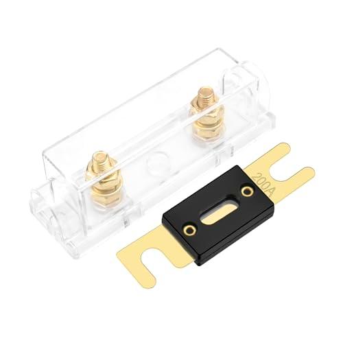 Heschen 車 ヒューズ線 ANL-200A 金色1個入りヒューズ付きヒューズホルダー，自動車 バイク オーディオサブウーファー 用品 |  | 08