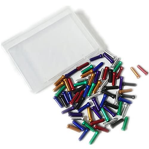 70個のバイクケーブルエンドキャップ、7色の自転車ブレーキエンドケーブルチップクリンプカバー、Moricesによるマウンテンバイクロードバイク用 | 