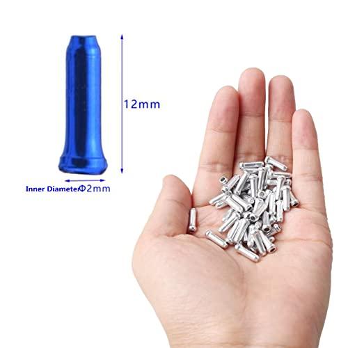 70個のバイクケーブルエンドキャップ、7色の自転車ブレーキエンドケーブルチップクリンプカバー、Moricesによるマウンテンバイクロードバイク用 |  | 01