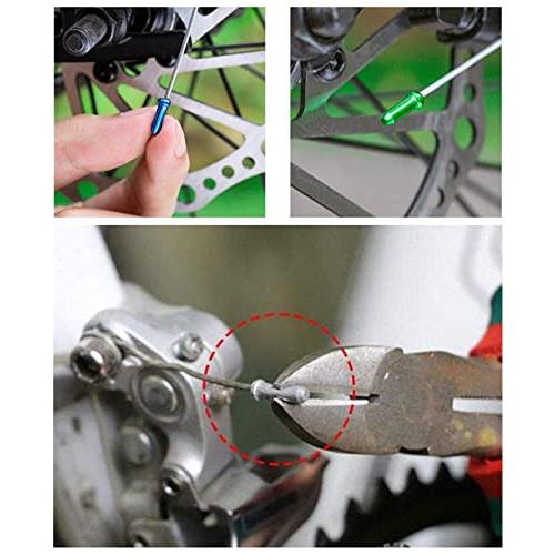 70個のバイクケーブルエンドキャップ、7色の自転車ブレーキエンドケーブルチップクリンプカバー、Moricesによるマウンテンバイクロードバイク用 |  | 03