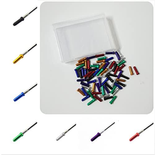 70個のバイクケーブルエンドキャップ、7色の自転車ブレーキエンドケーブルチップクリンプカバー、Moricesによるマウンテンバイクロードバイク用 |  | 04