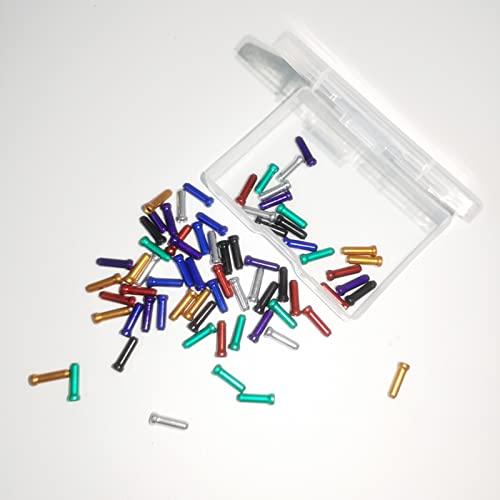 70個のバイクケーブルエンドキャップ、7色の自転車ブレーキエンドケーブルチップクリンプカバー、Moricesによるマウンテンバイクロードバイク用 |  | 06