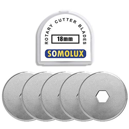 SOMOLUXロータリーカッター替刃直径18mmの円形刃 5枚入り、オルファ172B 173B（OLFA）クロバー などマルカッターに適用 、日 | 