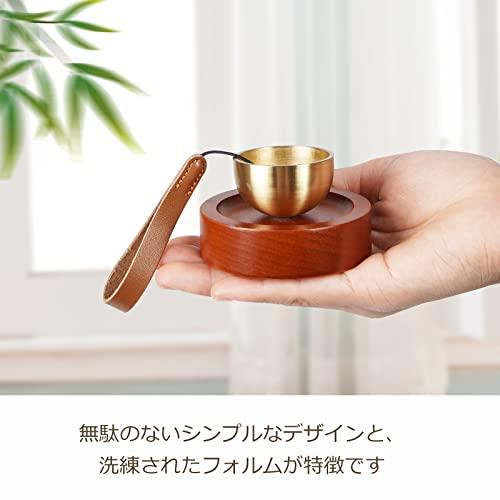 ATUSANO おりん 真鍮製 おりん仏具 綺麗な音色 仏壇りん シンプル おりん ミニ台座 天然木 おしゃれ 仏具 おりん りん棒 ブラウン |  | 03