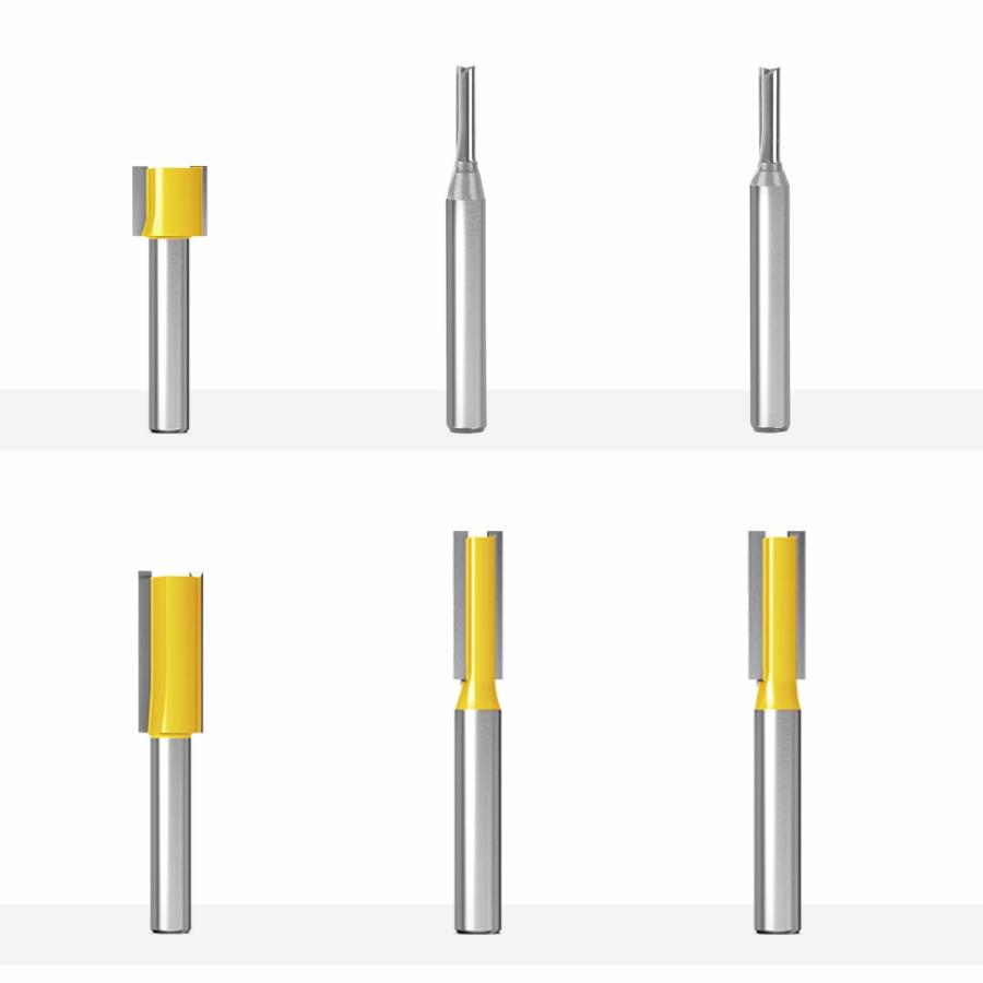 CSOOM 6本組 トリマービットセット 超硬ルータービット 軸径6mm き 飾り面加工 木工トリマービット 6本 ストレートビット | 