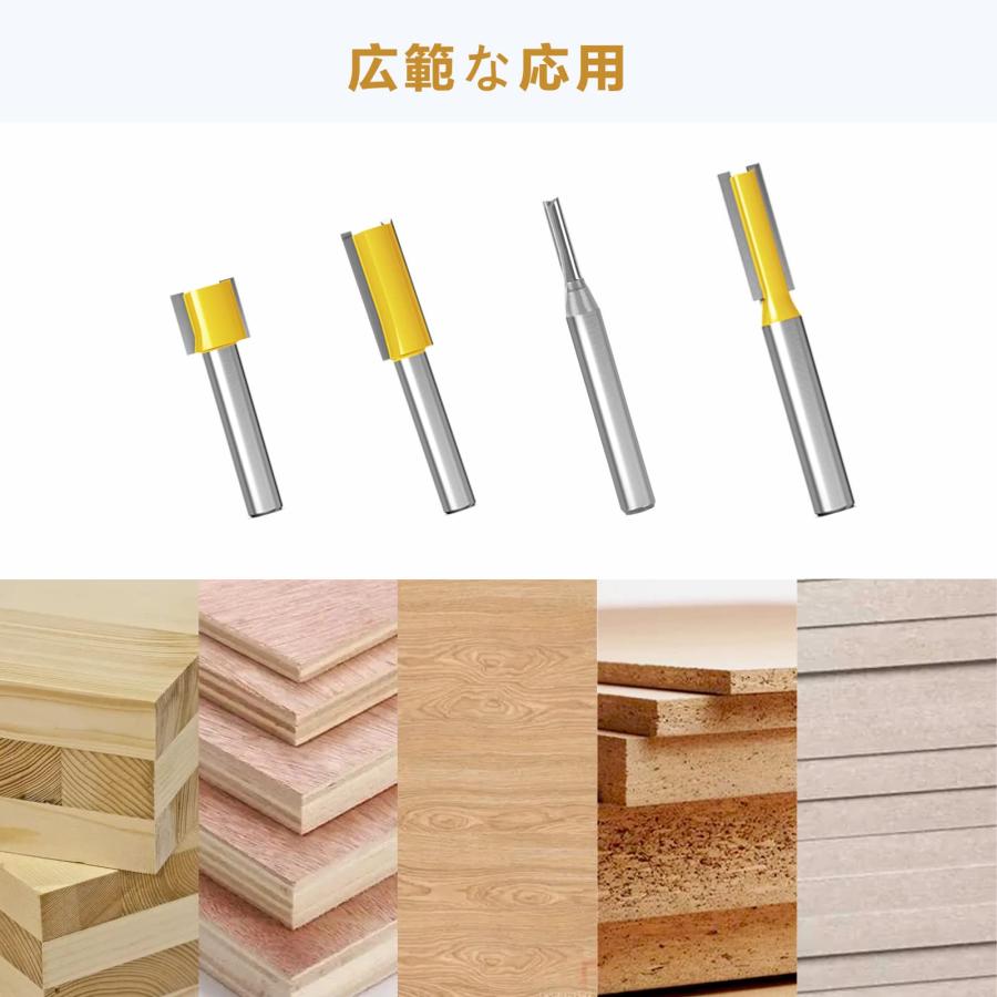 CSOOM 6本組 トリマービットセット 超硬ルータービット 軸径6mm き 飾り面加工 木工トリマービット 6本 ストレートビット |  | 05