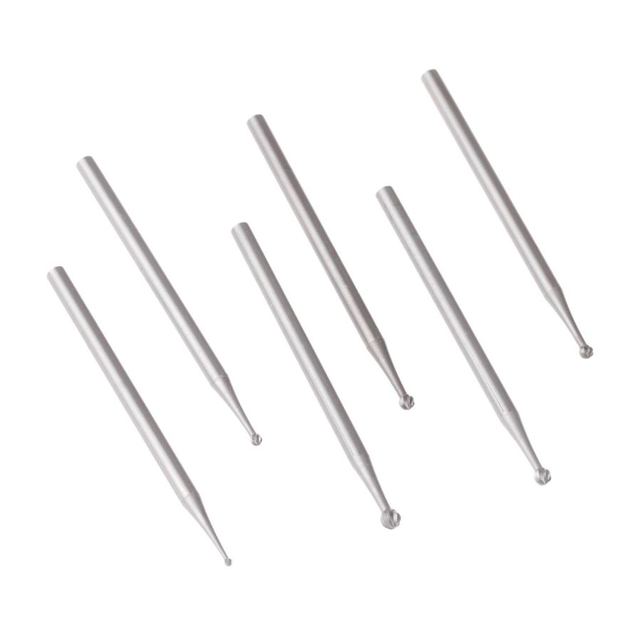 6本セット ドリルビット タングステンバー 超硬バー リューター ビット 軸径2.35mm セットコーンドリル カッター ラウンド （1.0／1 |  | 03