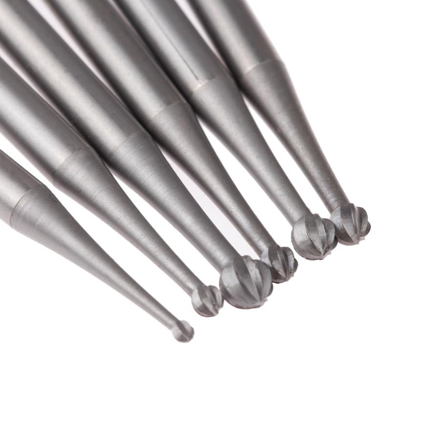 6本セット ドリルビット タングステンバー 超硬バー リューター ビット 軸径2.35mm セットコーンドリル カッター ラウンド （1.0／1 |  | 04