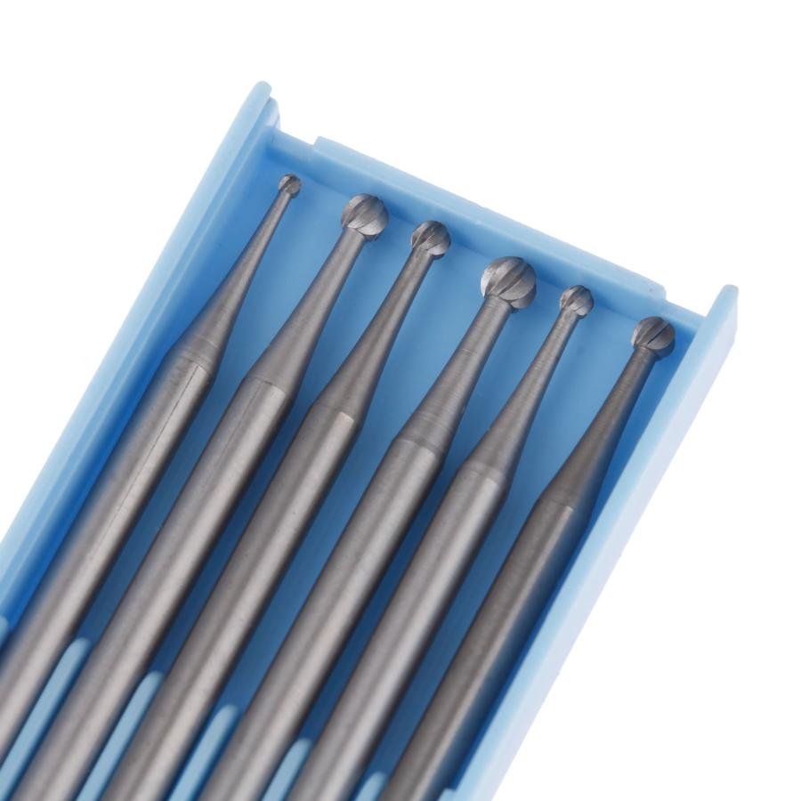6本セット ドリルビット タングステンバー 超硬バー リューター ビット 軸径2.35mm セットコーンドリル カッター ラウンド （1.0／1 |  | 06