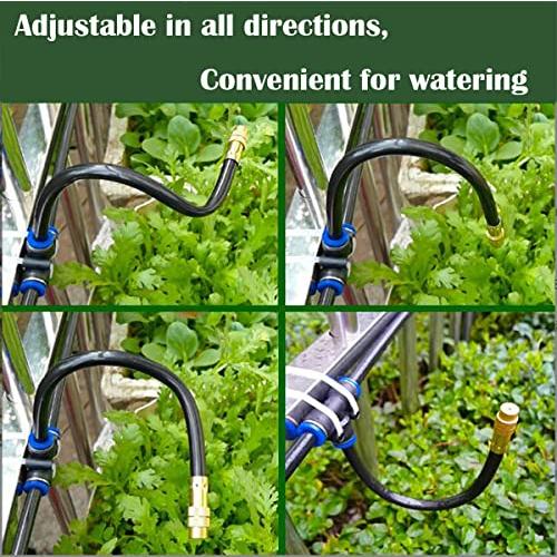 灌漑スプレーノズル、Dujelixa 10個ミストノズルユニバーサル調整20cm、霧システム、10個Tタイプコネクタ + 10個灌漑用のチョーク |  | 04