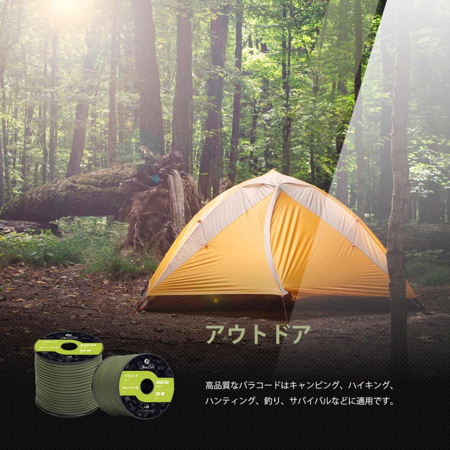 Abma Cord パラコード 11芯 750ポンド 4.2mm 30m ガイロープ 耐荷重340kg 100%ナイロン テントロープ キャンプ |  | 05