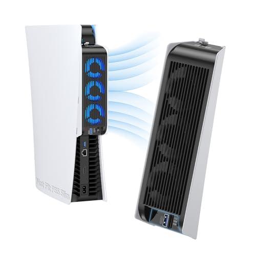 旧型PS5アクセサリ用の冷却ファン LEDライト付き 冷却ファン 旧型PS5コンソール用放熱 3.0 USBポート付 外付けクーラー ディスク版 | 