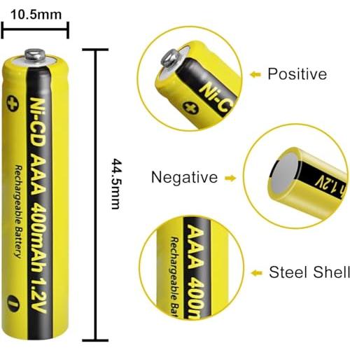 PKCELL 単4形充電池 1.2V ニカド充電池 NICD AAA 400mAh 安定した充電、強力な耐久性 10本入 |  | 02