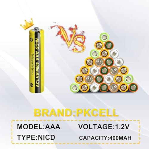 PKCELL 単4形充電池 1.2V ニカド充電池 NICD AAA 400mAh 安定した充電、強力な耐久性 10本入 |  | 04