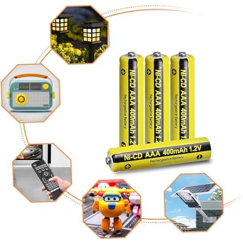 PKCELL 単4形充電池 1.2V ニカド充電池 NICD AAA 400mAh 安定した充電、強力な耐久性 10本入 |  | 06