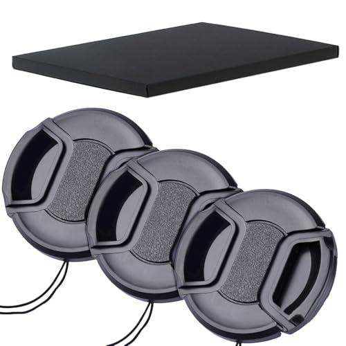 77mm レンズキャップ 3個セット インナー式ワンタッチレンズキャップ 77mm 脱落防止フック付き プロテクト | 