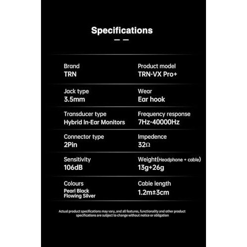 TRN VXpro+ イヤーモニター ハイレゾ イヤホン 8BA+1DD ハイブリッド型 モニターイヤホン 高遮音性 IEM イヤモニ 有線 3 |  | 08