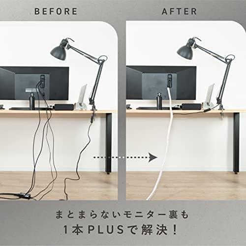 PLUSDEN プラスデン ケーブルカバー 一本でミニマルデスク結束バンド付き 白 ３m |  | 02