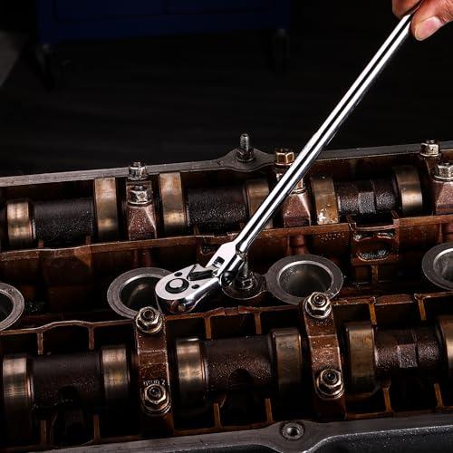 WORKPRO ラチェットハンドル ラチェットレンチ ソケットレンチ 差込角6.35mm ロング首振り型 全長305mm 回転方向切替簡単 速脱 |  | 06