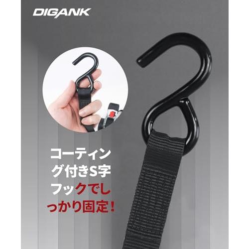 自動巻き取り式ラッシングベルト ラチェットベルト 1.8m×25mm 2本セット 荷締めベルト タイダウンベルト 固定 最大荷重180kg 破断 |  | 04