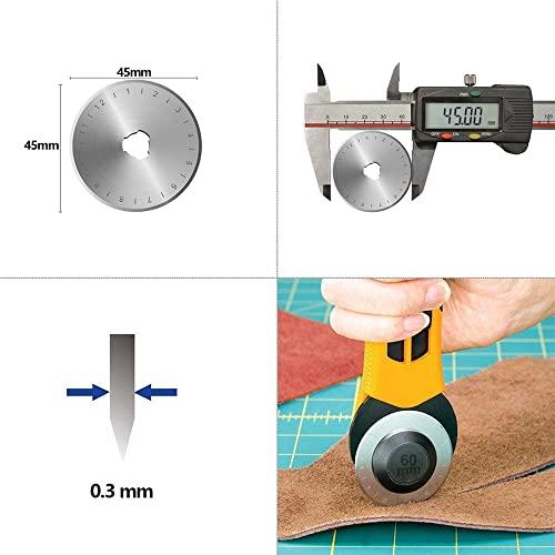 DFsucces ロータリー カッター替刃 直径45mmの円形刃 マルカッター円形ブレード 目盛りつく 円形刃 収納ケース付き 10枚セット |  | 01