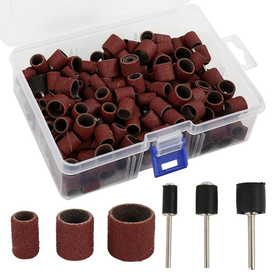 elfishjp サンディングバンド ネイルドリルビット240個入り ロータリー 工具 ドラムマンド 研削、研磨 回転工具用 | 