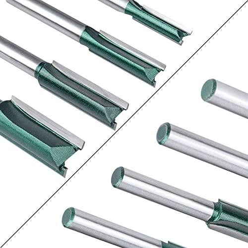 Bestgle超硬ストレートビット4本組トリマー ビット タングステン鋼ほぞカッター 2刃切断ルータービット 6.35mmシャンク超硬刃ルーター |  | 02