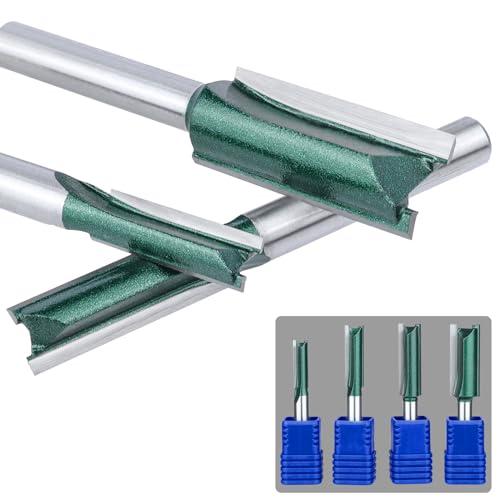 Bestgle超硬ストレートビット4本組トリマー ビット タングステン鋼ほぞカッター 2刃切断ルータービット 6.35mmシャンク超硬刃ルーター |  | 04