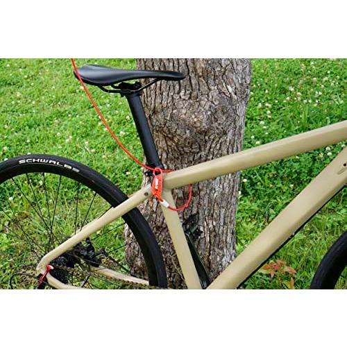 クロップスcrops ロングケーブルロック 4mm×1800mm | 3桁ダイヤル CP-SPD07 レッド |  | 02