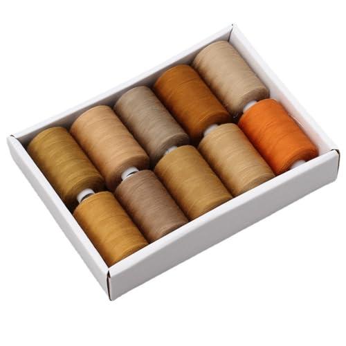 COZENTA ミシン糸 60番 ブラウン系 10個セット 普通地用 ブラウン ベージュ オレンジ 1個約900m | 