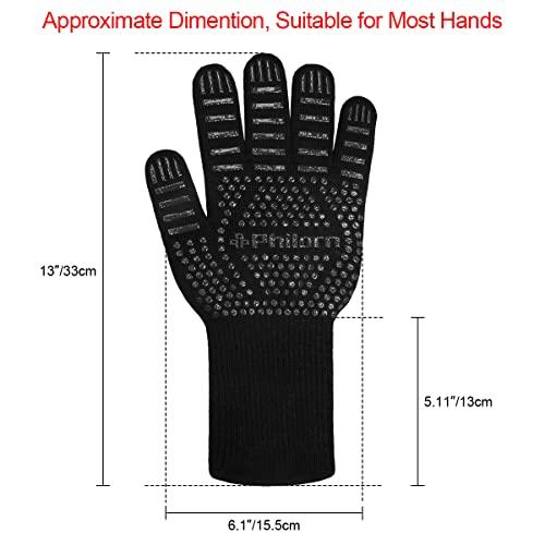 PHILORN 鍋つかみ 耐熱ミトン 5本指 耐熱 グローブ 手袋 バーベキューグローブ クッキンググローブ 最高耐熱温度800℃ 滑り止め 左 |  | 02
