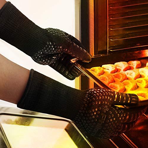 PHILORN 鍋つかみ 耐熱ミトン 5本指 耐熱 グローブ 手袋 バーベキューグローブ クッキンググローブ 最高耐熱温度800℃ 滑り止め 左 |  | 04