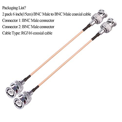 BNC 同軸ケーブル RG316 BNC オス - BNC オス同軸アンテナ延長ケーブル 6 インチ 15 cm CCTV/カメラ/DVR BN |  | 06