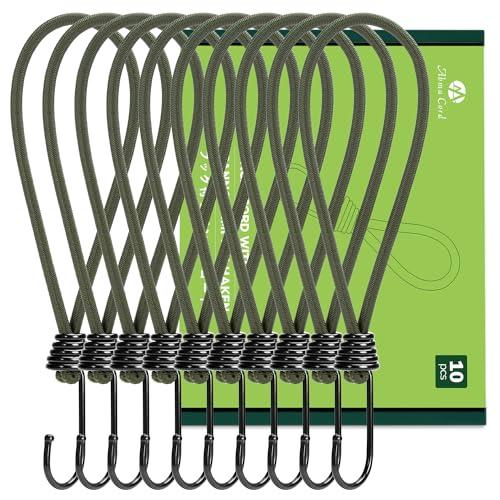 Abma Cord ストレッチコード ゴムフック 全長15/18/20/23cm 10本組 フック付きバンジーコード ショックコード テント・タ | 