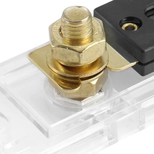 Heschen 車 ヒューズ線 80A ANL-80A 金色1個入りヒューズ付きヒューズホルダー，自動車 バイク オーディオサブウーファー 用品 |  | 05