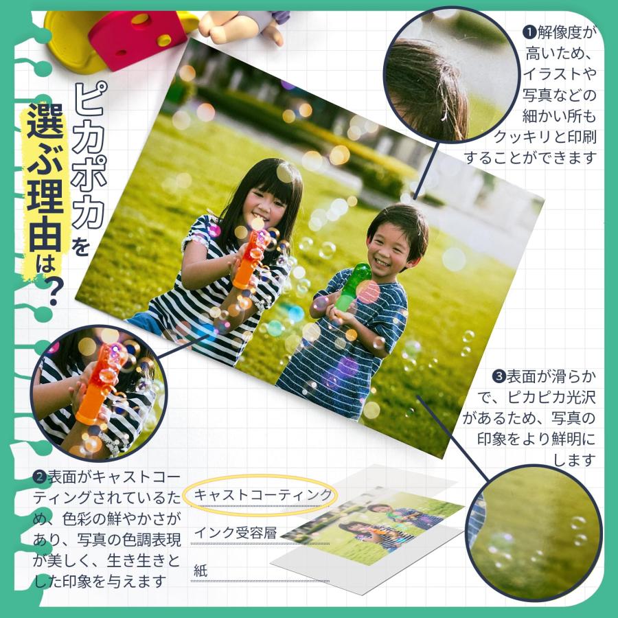 ピカポカ B5 写真用紙 薄手 光沢 100枚 インクジェット 写真プリント用紙 PJPB5YB135GP |  | 03