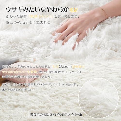 Keusnix ラグ カーペット ラグマット ふわふわ シャギーラグ 円形 絨毯 直径150cm 滑り止め付 洗える 肌触り優しい 防ダニ 抗菌 |  | 02