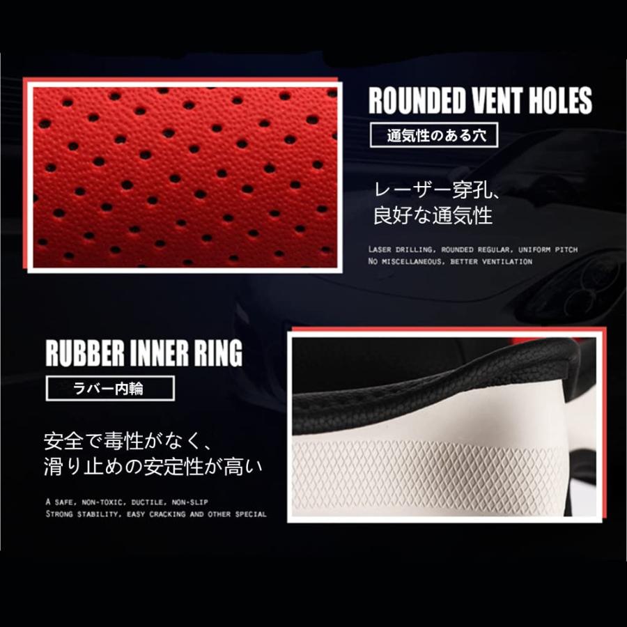 TATACLEA ハンドルカバー 軽自動車 乗用車 本革 O型 ステアリングカバー革 四季汎用 通気性いい おしゃれ 握り 感 握り 触感よく |  | 03