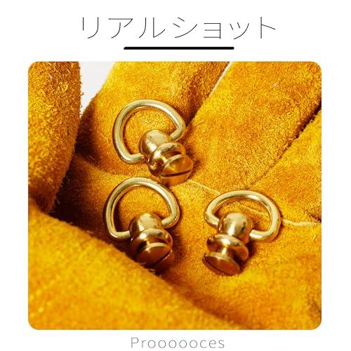 リベット スタッド ジョイント金具 真鍮 3個入り ネジ入り 回転式 止め金具 バッグ ハンドル ドロップハンドル 財布 レザークラフト 材料 |  | 02