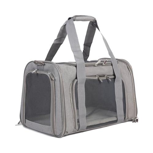 BTtime ペットキャリーバッグ 猫用キャリングバッグ 折りたたみ式 ペットキャリー 中・大型猫用・小型犬 飛び出し防止 傷防止 ベルト脱着可 | 