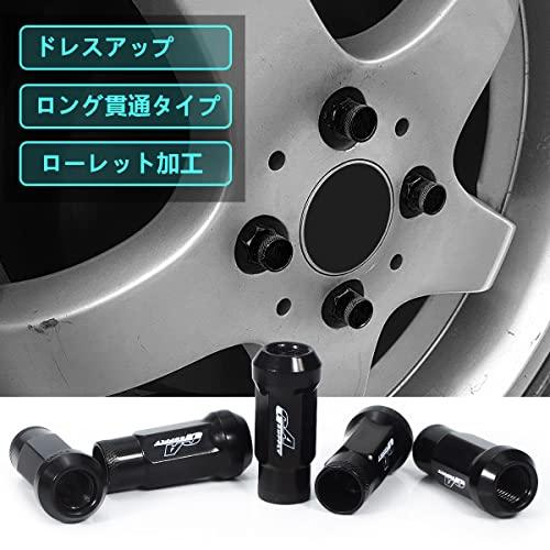 GAsupply ホイールナット M12xP1.5 テーパー座60° ロングナット 貫通タイプ レーシングナット スチール製 ソケット付き 20 |  | 02