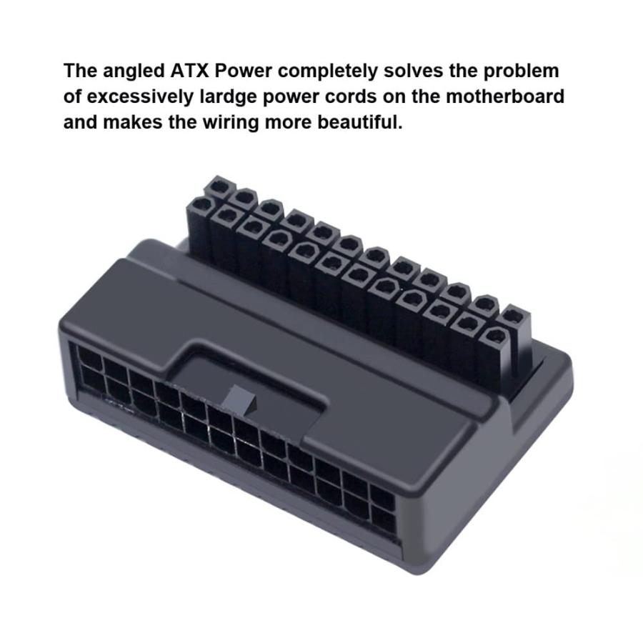 Xiwaiオーバーモールド90度ATX24ピンオスから24ピンメスの電源アダプタメインボードマザーボード（デスクトップ用）PC電源 |  | 04