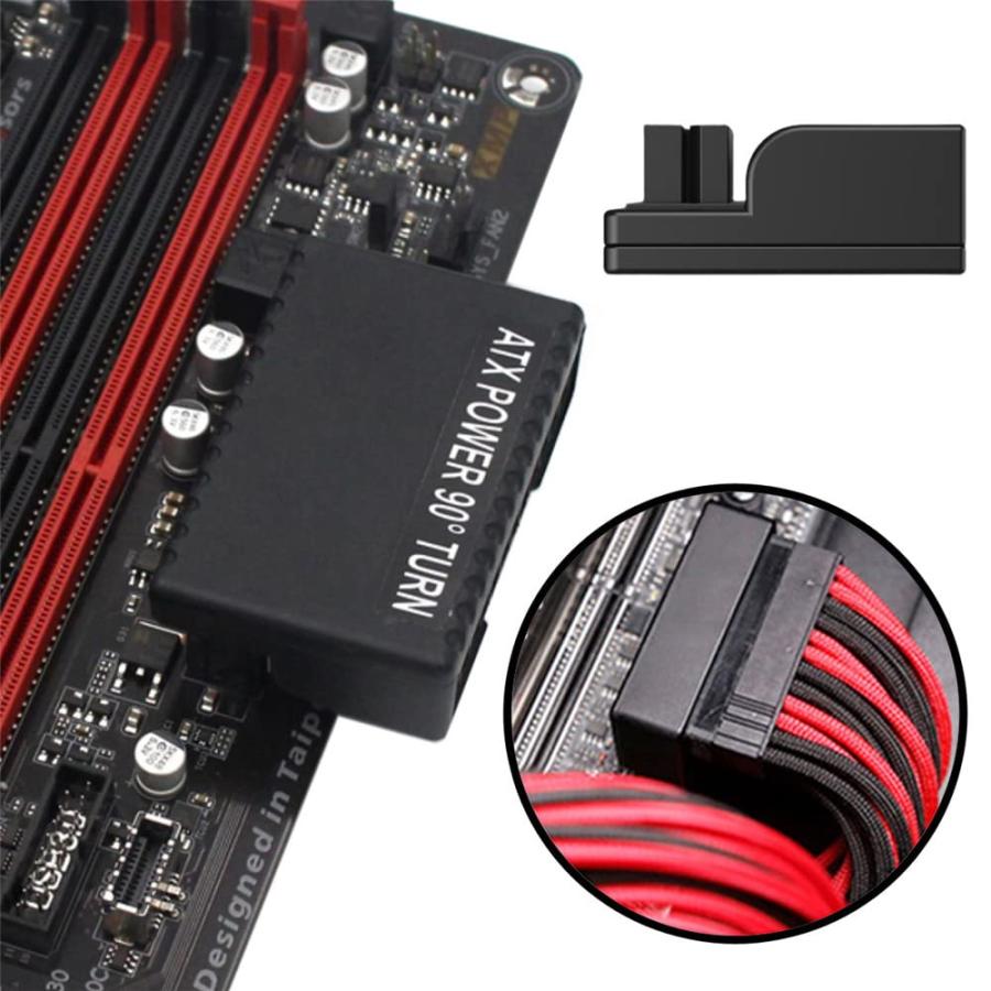 Xiwaiオーバーモールド90度ATX24ピンオスから24ピンメスの電源アダプタメインボードマザーボード（デスクトップ用）PC電源 |  | 06