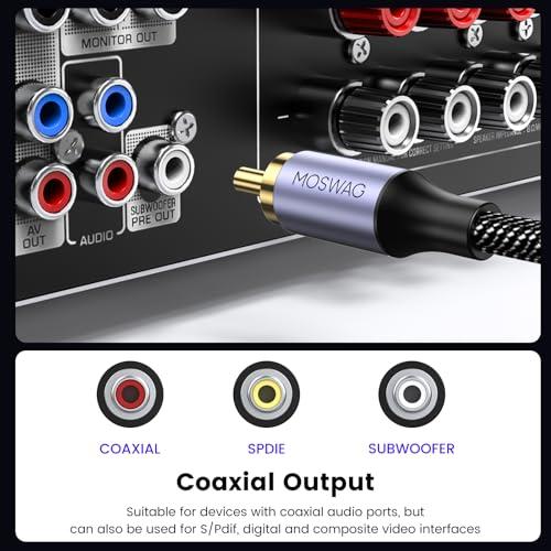 MOSWAG RCAオス-RCAオス 同軸デジタルケーブル2m2メートル サブ