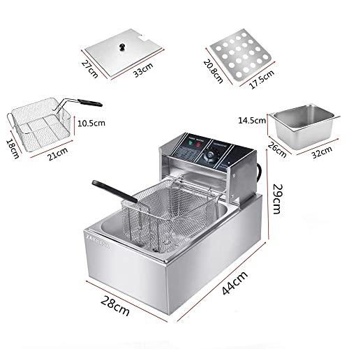 電気フライヤー 卓上フライヤー 揚げ物器 ミニフライヤー 温度調節 6L 揚げ物 家庭用フライヤー 業務用フライヤー |  | 01