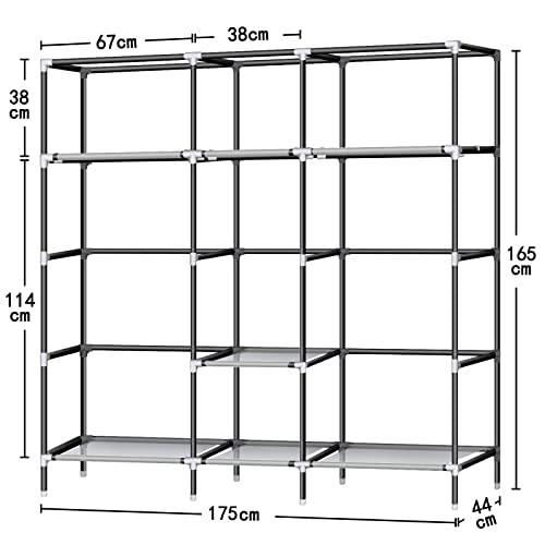 Rukasto ワードローブ カバー付き 不織布 大容量 クローゼット ハンガーラック 簡単組み立て式 衣類収納ラック 省スペース 防水 防塵 |  | 02