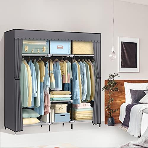 Rukasto ワードローブ カバー付き 不織布 大容量 クローゼット ハンガーラック 簡単組み立て式 衣類収納ラック 省スペース 防水 防塵 |  | 04