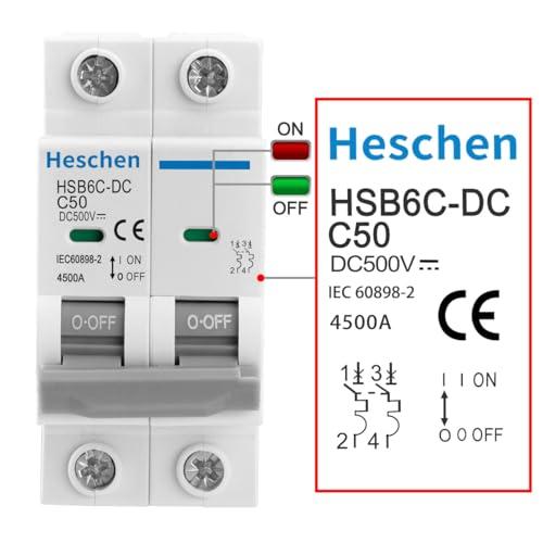 Heschen DC ミニチュアサーキットブレーカー HSB6C-DC 2 極 DC500V 50A 太陽光発電サーキットブレーカー 太陽光発電 |  | 06