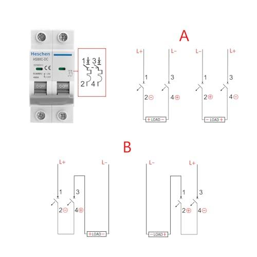 Heschen DC ミニチュアサーキットブレーカー HSB6C-DC 2 極 DC500V 50A 太陽光発電サーキットブレーカー 太陽光発電 |  | 08